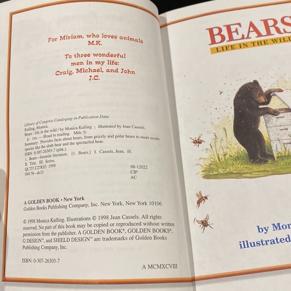 Road to Reading: Bears Life in the Wild by Monica Kulling - Children’s Book - Picture 4 of 4